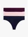 Tommy Hilfiger Mini Pointelle Thong 3 In Blue