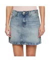Tommy Hilfiger Mini Straight Denim Skirt In Gray