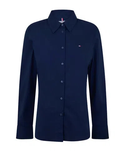 Tommy Hilfiger Minimalist Cotton Shirt In Blue