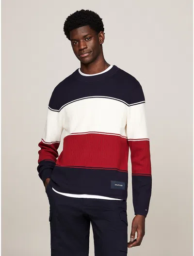 Tommy Hilfiger Mixed Knit Colorblock Sweater In Multicolour