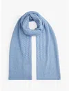Tommy Hilfiger Cable-knit Logo-detail Scarf In Blue