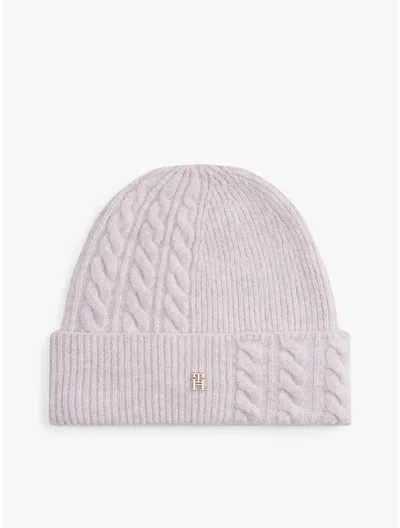 Tommy Hilfiger Mixed Knit Wool In Purple