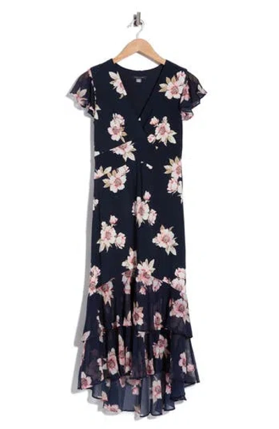 Tommy Hilfiger Mixed Media High-low Dress In Multi