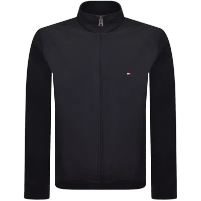Tommy Hilfiger Mixed Media Jacket Navy In Black