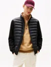 Tommy Hilfiger Mixed Media Zip Sweatshirt Puffer In Black