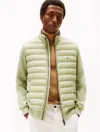 Tommy Hilfiger Mixed Media Zip Sweatshirt Puffer In Green