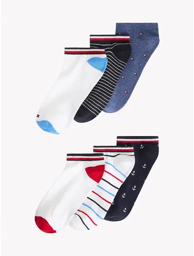 Tommy Hilfiger Mixed Print Ankle Sock 6 In Navy / Multi