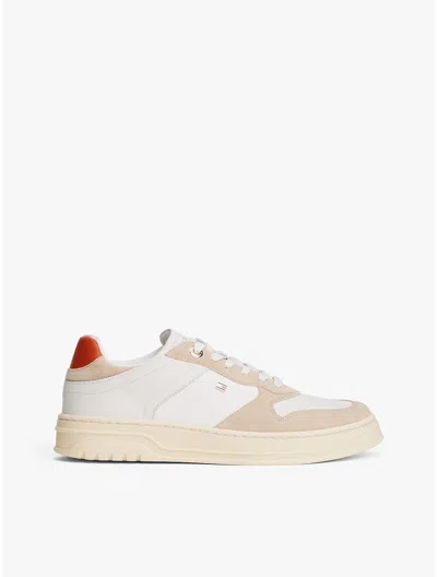 Tommy Hilfiger Mixed Texture Suede Cupsole Sneaker In Brown