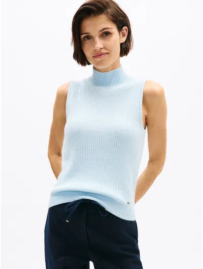 Tommy Hilfiger Mockneck Tank Sweater In Keepsake Blue