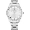 Tommy Hilfiger Women's Quartz Silver-tone Stainless Steel With Crystals Bracelet Watch 36mm