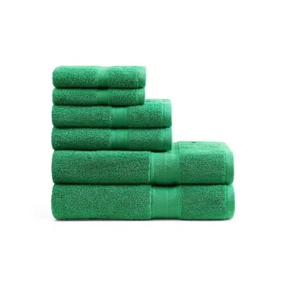 Tommy Hilfiger Modern American Cotton Red 6 Piece Towel Set In Green