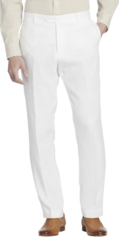 Tommy Hilfiger Modern Fit Linen Men's Suit Pants In White
