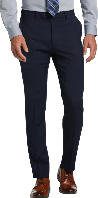 Tommy Hilfiger Big & Tall Modern Fit Wool Blend Men's Suit Pants In Blue