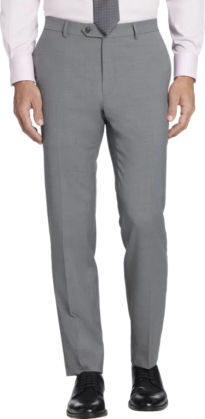 Tommy Hilfiger Big & Tall Modern Fit Wool Blend Twill Men's Suit Pants In Gray