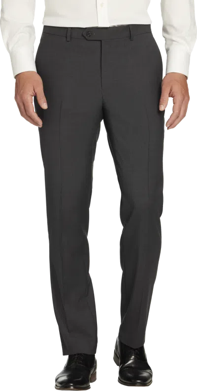 Tommy Hilfiger Modern Fit Wool Blend Twill Men's Suit Pants Charcoal Twill - Size: 35w X 32l In Black