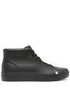Tommy Hilfiger Modern Lace-up Leather Sneakers In Black