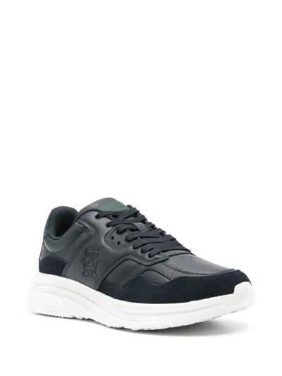 Tommy Hilfiger Modern Leather Chunky Sneakers In Blue