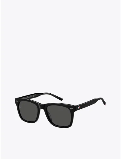 Tommy Hilfiger Modern Prep Rectangle Sunglasses In Black