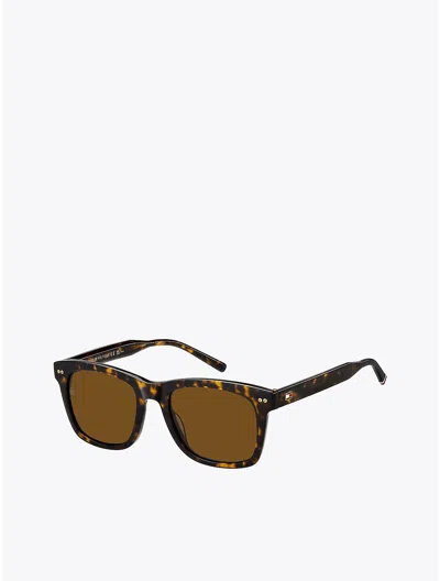 Tommy Hilfiger Modern Prep Rectangle Sunglasses In Havana