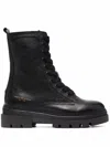 Tommy Hilfiger Monochromatic Lace-up Boots In Schwarz