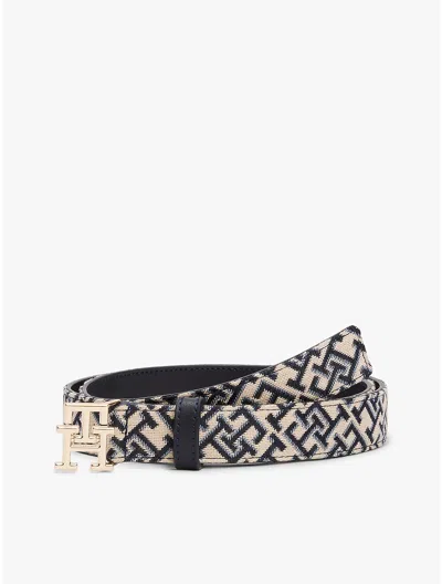 Tommy Hilfiger Monogram Buckle Jacquard Belt