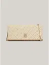 Tommy Hilfiger Monogram Chain Wallet In Beige
