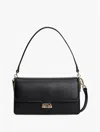 Tommy Hilfiger Monogram Clasp Convertible Crossbody Bag In Black