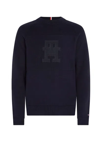 Tommy Hilfiger Monogram Crew Neck Sweatshirt In Blu