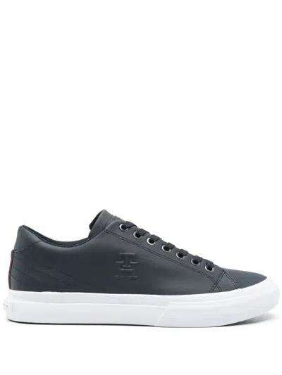 Tommy Hilfiger Monogram-embossed Sneakers In Blau