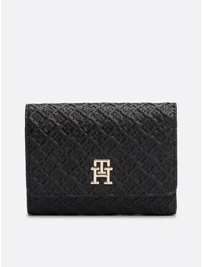 Tommy Hilfiger Monogram Embossed Tri In Black