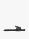 Tommy Hilfiger Monogram Horsebit Leather Sandal In Black