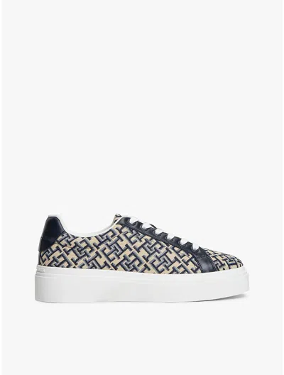 Tommy Hilfiger Monogram Jacquard Platform Sneaker In Multi
