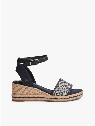 Tommy Hilfiger Monogram Jacquard Wedge Espadrille In Multi