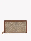 Tommy Hilfiger Monogram Jacquard Zip Wallet In Classic Beige / Beige