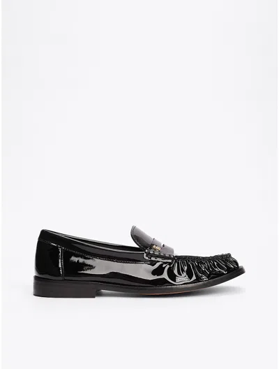 Tommy Hilfiger Monogram Leather Loafer In Black