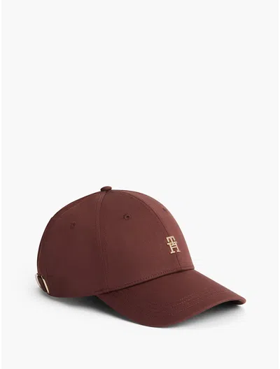 Tommy Hilfiger Monogram Logo Baseball Cap In Pure Brown