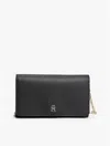 Tommy Hilfiger Monogram Logo Chain Strap Wallet In Black
