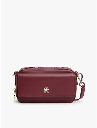 Tommy Hilfiger Monogram Logo Crossbody Bag In Burgundy