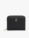 Tommy Hilfiger Monogram Logo Zip Wallet In Brown