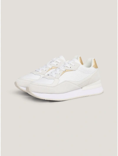 Tommy Hilfiger Monogram Luxe Leather Sneaker In White