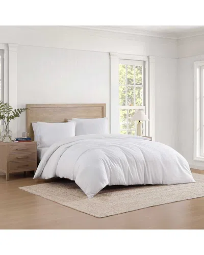 Tommy Hilfiger Monogram Matelassé Cotton Duvet Cover Set In White