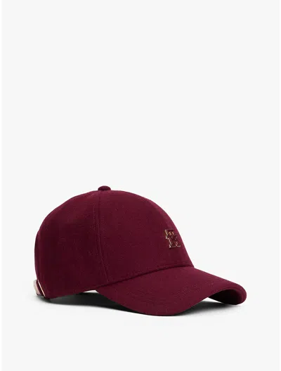 Tommy Hilfiger Monogram Melton Wool In Burgundy
