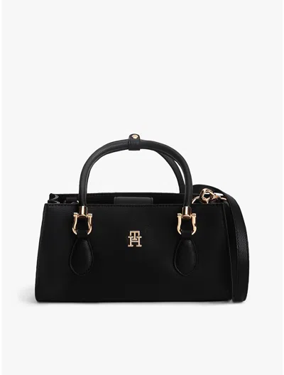 Tommy Hilfiger Monogram Mini Satchel Bag In Black