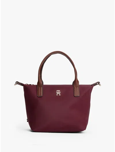 Tommy Hilfiger Monogram Mini Tote Bag In Burgundy