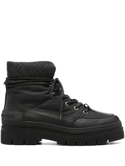 Tommy Hilfiger Monogram Outdoor Boot In Black