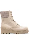Tommy Hilfiger Monogram-plaque Felted Boots In Neutrals