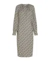 Tommy Hilfiger Monogram-print Midi Dress In Gray