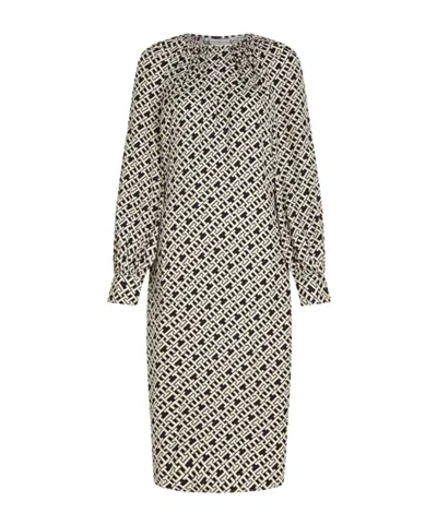 TOMMY HILFIGER MONOGRAM-PRINT MIDI DRESS