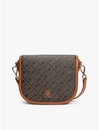 Tommy Hilfiger Monogram Saddle Bag In Black