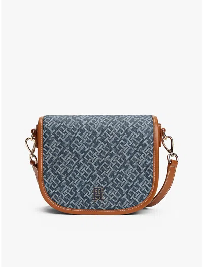 Tommy Hilfiger Monogram Saddle Bag In Space Blue